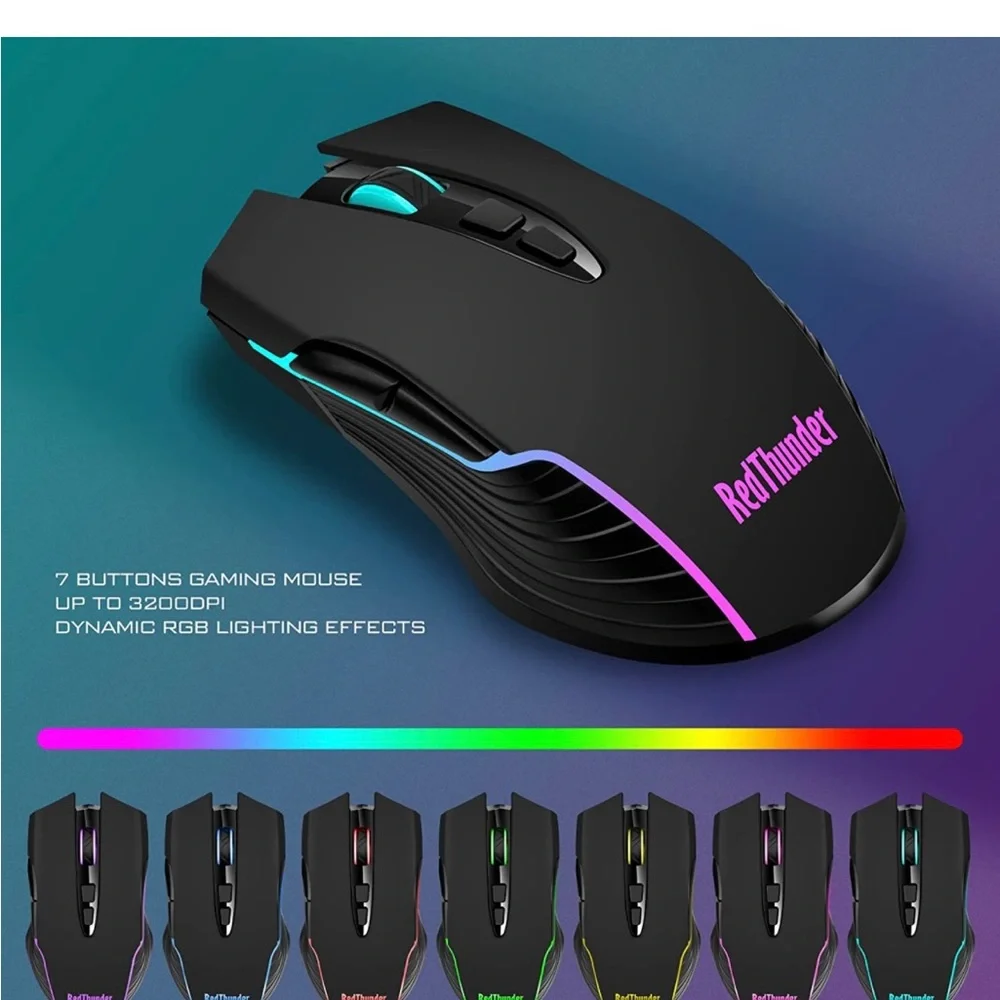 Redthunder K10 gaming wireless blacklit keyboard and mouse Black